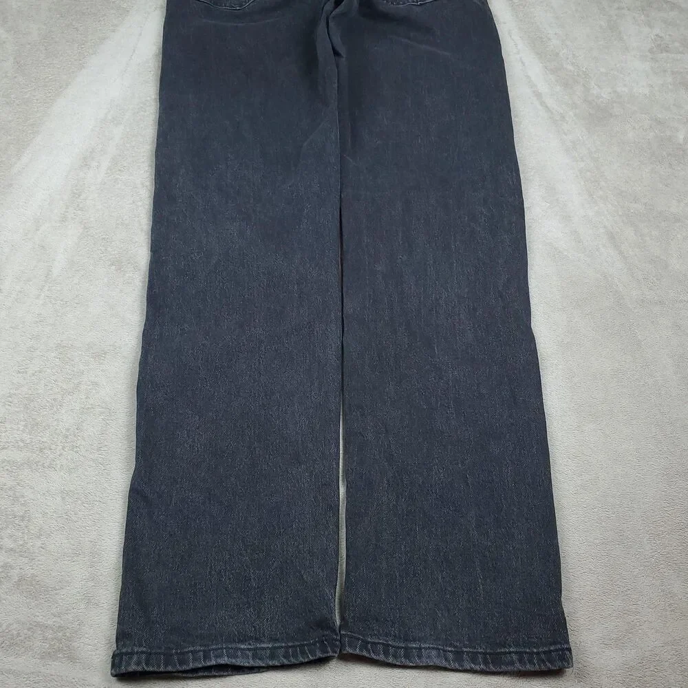 Levis 505 Jeans Mens 34x34 Gray Charcoal Wash Regular Straight Zip Fly Stretch